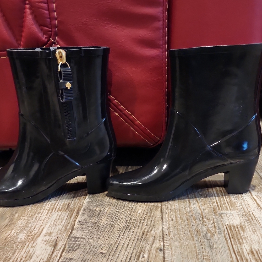 Kate Spade Black Women's Heeled Rain Boots